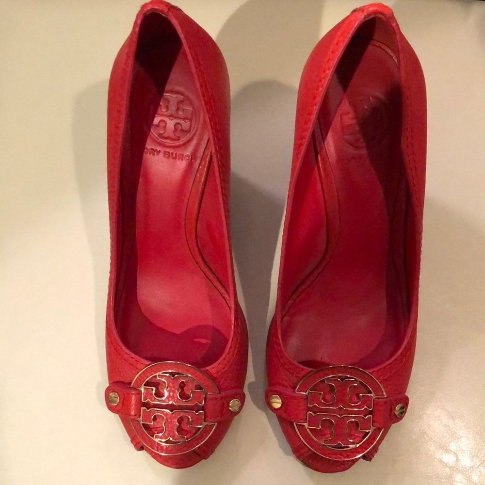 Tory Burch Peep Toe Wedge Pump